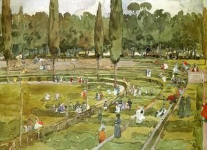 Maurice Brazil Prendergast - The racecourse (Piazza Siena Gardens Borghese, Rome)