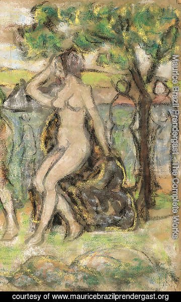 Maurice Brazil Prendergast - Nude Woman Seated on a Rock