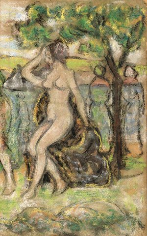 Nude Woman Seated on a Rock
