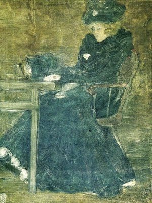 Maurice Brazil Prendergast - Seated Woman in Blue (also known as At the Cafe)