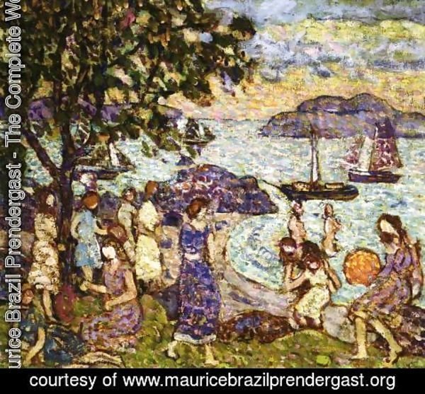 Maurice Brazil Prendergast - Crepuscule Aka Along The Shore Or Beach