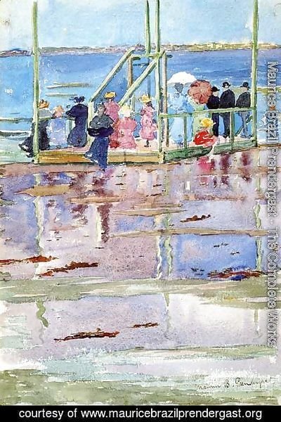 Maurice Brazil Prendergast - Float At Low Tide  Revere Beach Aka People At The Beach