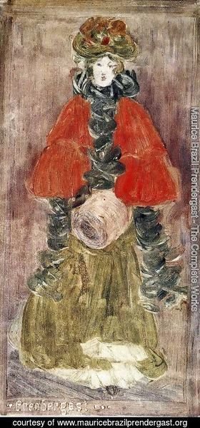 Maurice Brazil Prendergast - Lady With Red Cape And Muff