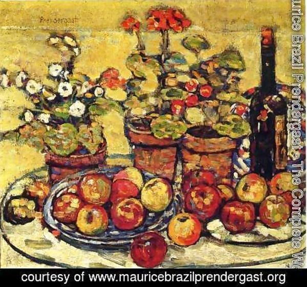 Maurice Brazil Prendergast - Still Life   Fruit And Flowers