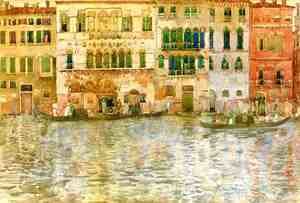 Maurice Brazil Prendergast - Venetian Palaces On The Grand Canal