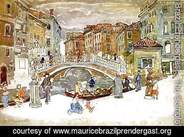 Maurice Brazil Prendergast - Venice  The Little Bridge