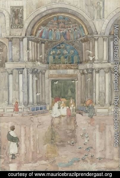 Maurice Brazil Prendergast - Porch with the Old Mosaics, St. Marks, Venice