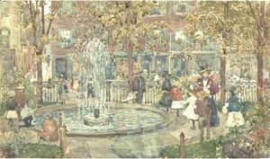 Maurice Brazil Prendergast - The Fountain, Boston