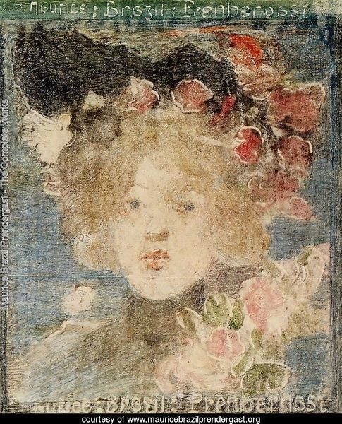 Head Of A Girl (with Roses)