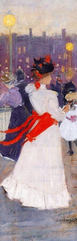 Maurice Brazil Prendergast - Lady With A Red Sash