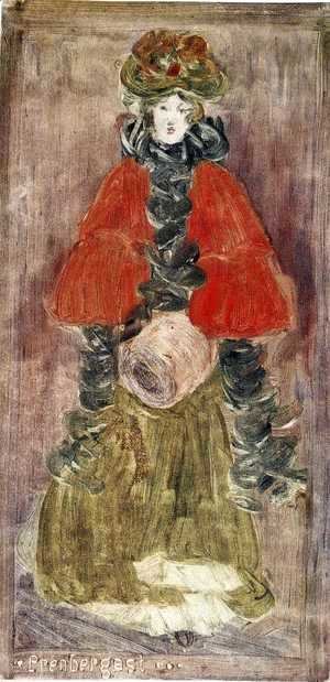Maurice Brazil Prendergast - Lady With Red Cape And Muff