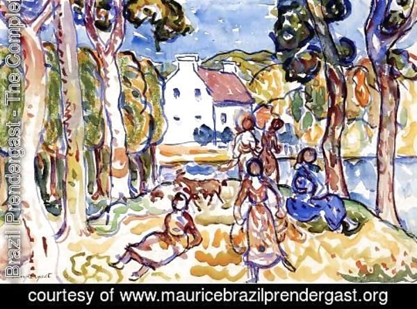 Maurice Brazil Prendergast - Landscape With Figures And Goat