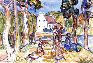 Maurice Brazil Prendergast - Landscape With Figures And Goat