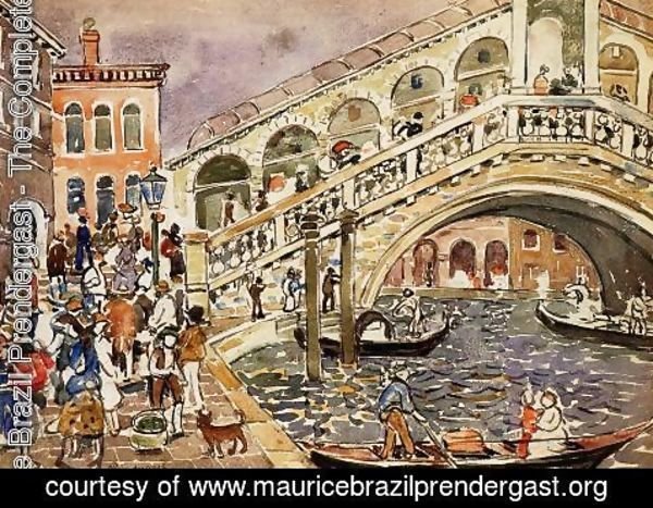 Maurice Brazil Prendergast - Rialto Bridge Aka The Rialto Bridge  Venice