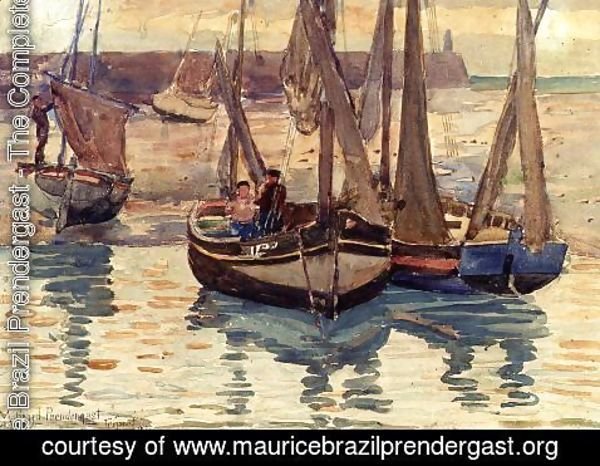 Maurice Brazil Prendergast - Small Fishing Boats  Treport  France