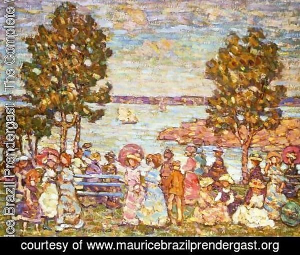 Maurice Brazil Prendergast - The Holiday Aka Figures By The Sea Or Promenade By The Sea
