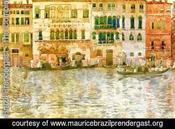 Maurice Brazil Prendergast - Venetian Palaces On The Grand Canal